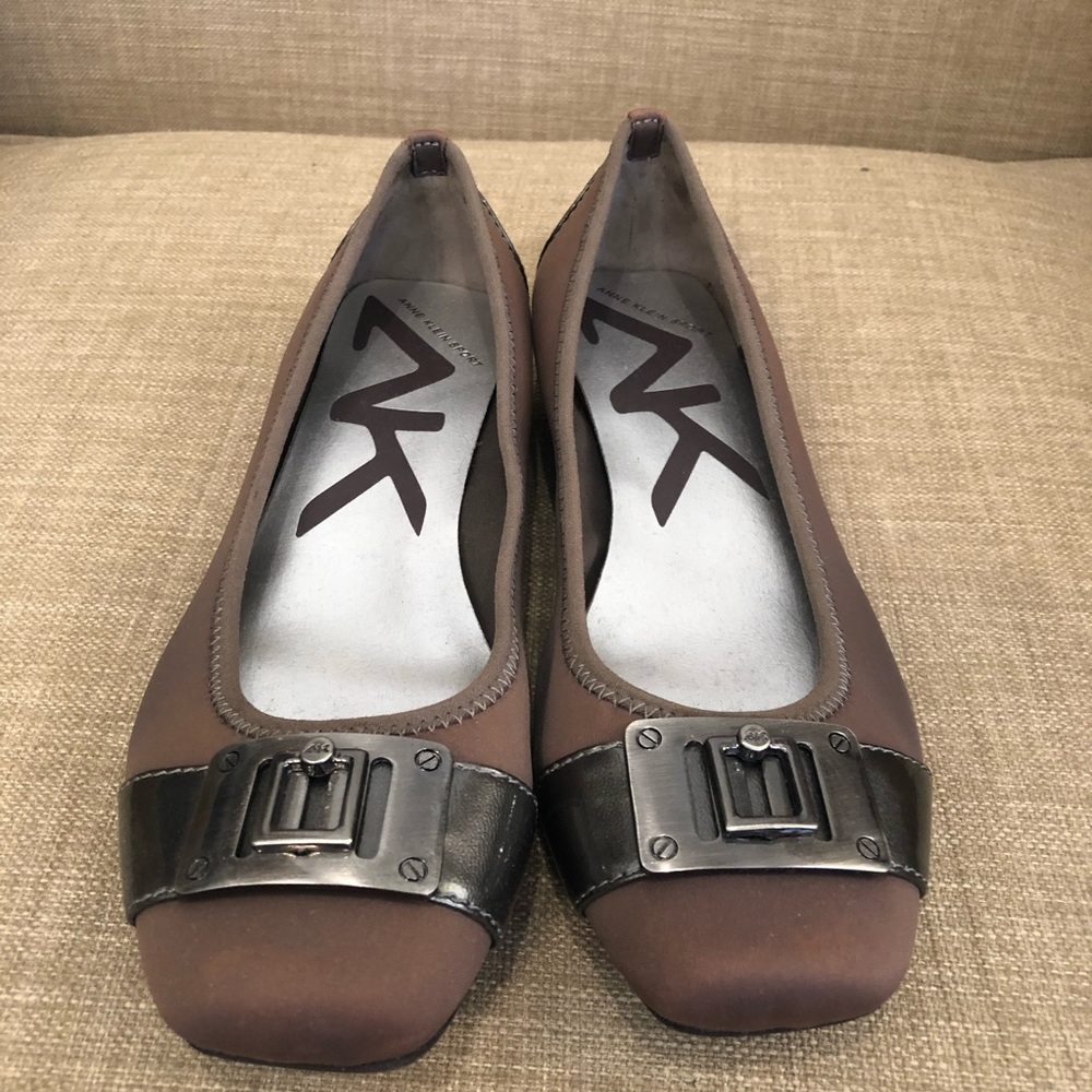 New AK square toe flats with logo plate